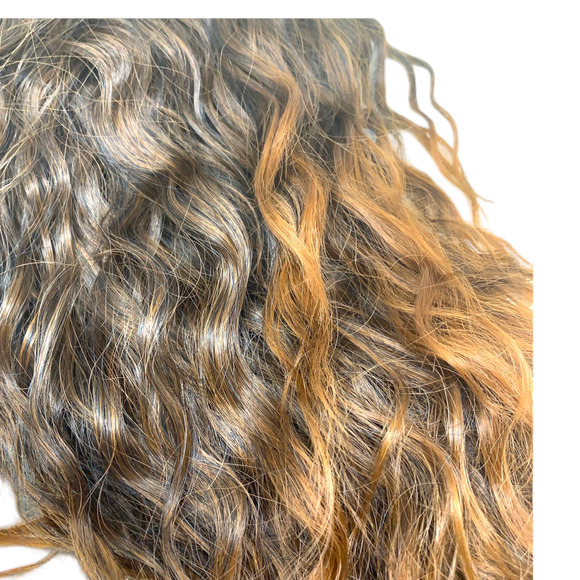 NEW Clip In Ponytail Synthetic Hair Extensions 14" Curly Brown Highlights 6H 1 2 - Picture 3 of 7